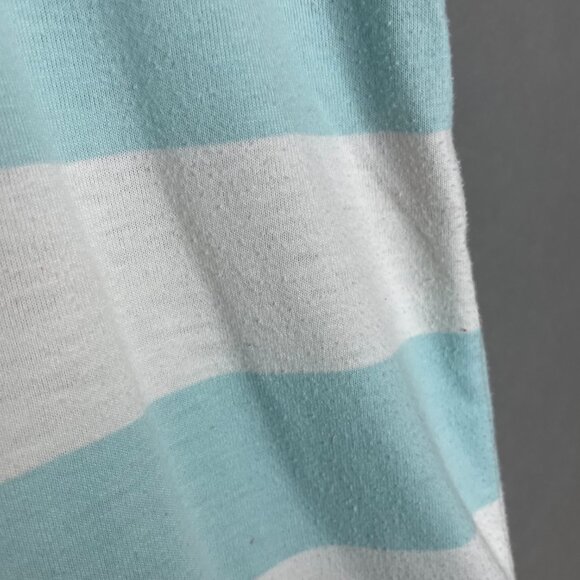 Vintage 80s Shirt Striped FLAWS Pastel Short Sleeves Button Collar Women Retro - Picture 9 of 12